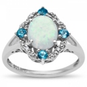 Opal Ring with Swiss Blue Topaz<br />Read More : http://geosource.ir/jewelery/item/70-opal-ring-with-swiss-blue-topaz.html