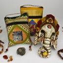 Mineral jewelery with art mask ancient