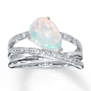 white gold opal diamond ring