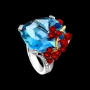 White gold opal diamond ring