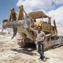 Farid in Abbas Abad white travertine quarry