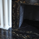 Portoro Marble Fireplace, Portoro Marble , black marbel design, black marble fireplace